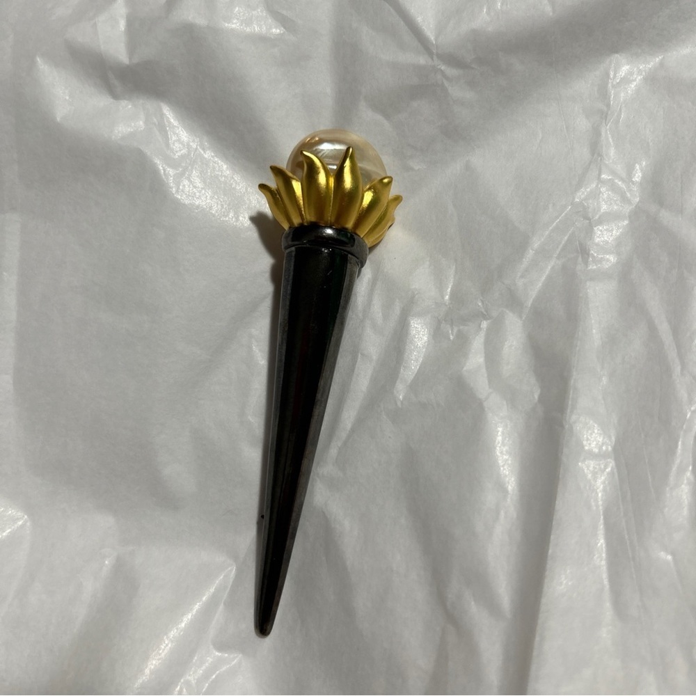 Vintage Karl Lagerfeld Runway Haute Couture Gunmetal Torch Brooch 4”